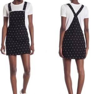Love, Fire Polka Dot Printed Overall Black Dress